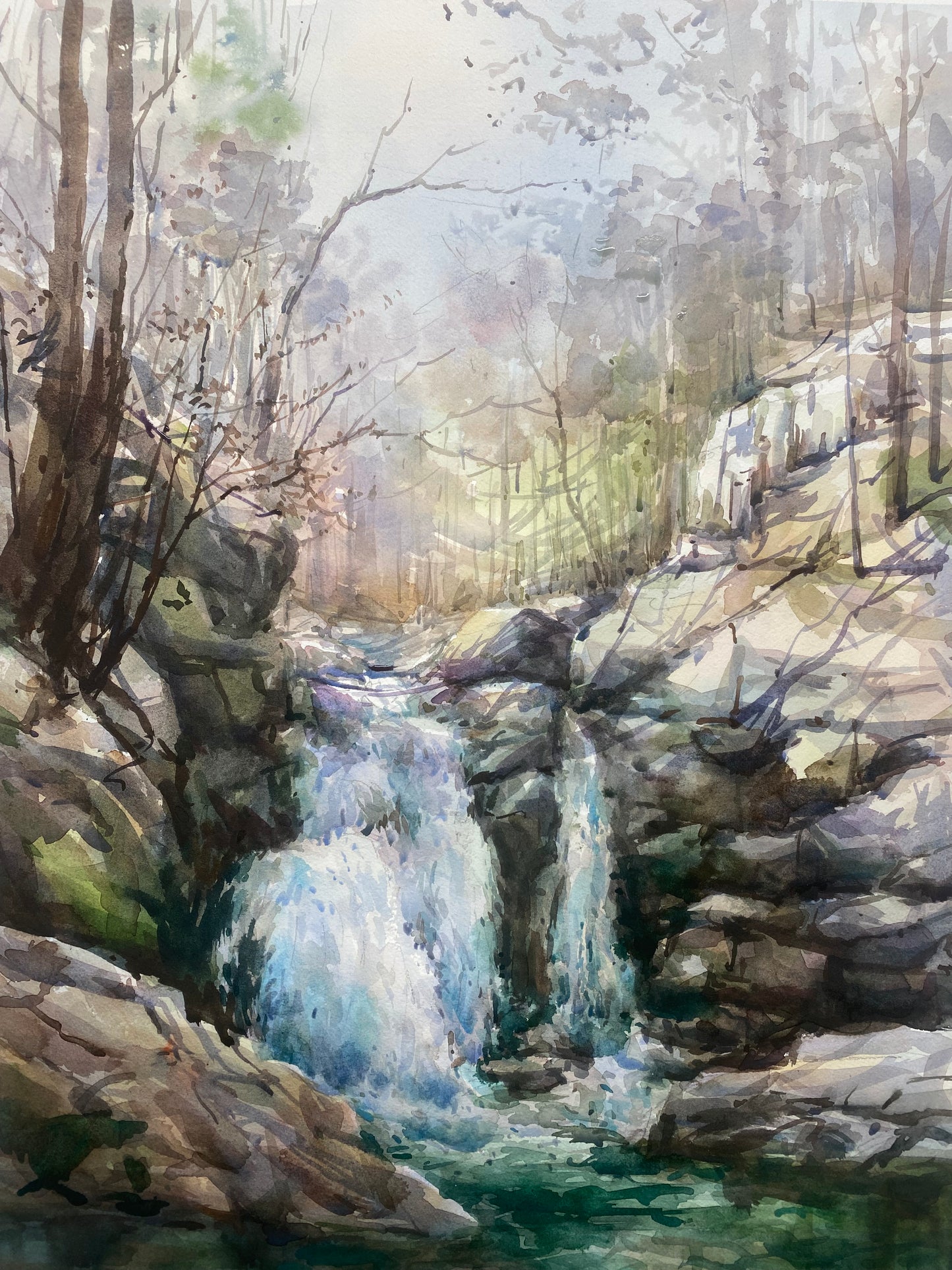 Pleinair at stubblefield falls, Potomac river, VA